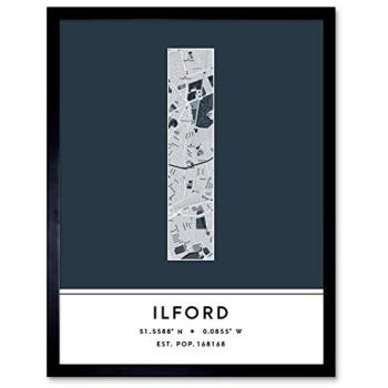 Navy Blue “Wee Blue Coo” Ilford England Wall Art Print