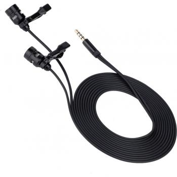 3.5mm Dual-Head Capacitor Lapel Mic for Smartphones