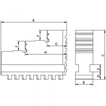 ProTurn 250mm Hard Outside Lathe Chuck Jaws