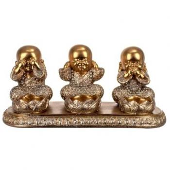 Figure di Buddha in Oro - Set da 3