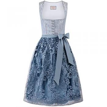 Stockerpoint Dirndl Sidonia – Rauchblau – 42 – Damen – 50 % Viskose, 30 % Polyester, 20 % Baumwolle