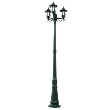 Qazqa Classic Outdoor Lantern – Dark Green, 217cm, 3 Lights, IP44