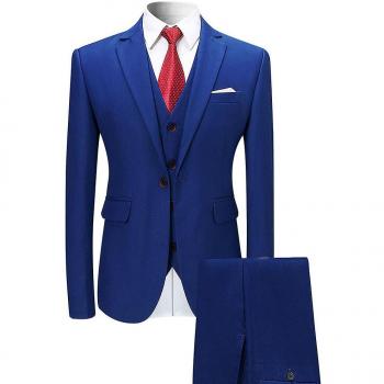 Costume formel homme 3 pièces bleu uni 3XL