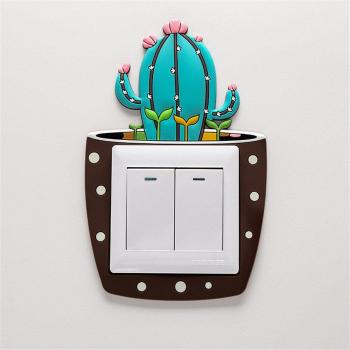 Pegatina luminosa de cactus para interruptor