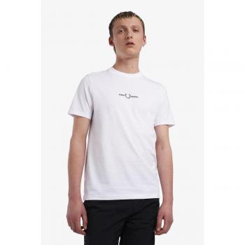 T-shirt fred perry logo ricamato - bianco