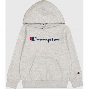 Sudadera Champion Junior Gris con Logo Bordado y Capucha
