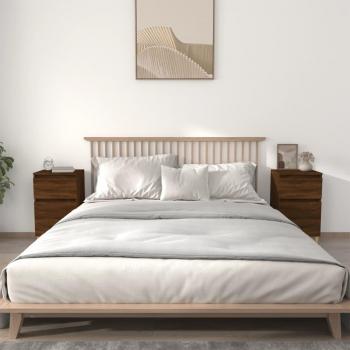 Mesitas Nocturnas 2 Unidades Roble Marrón 40x35x70 cm