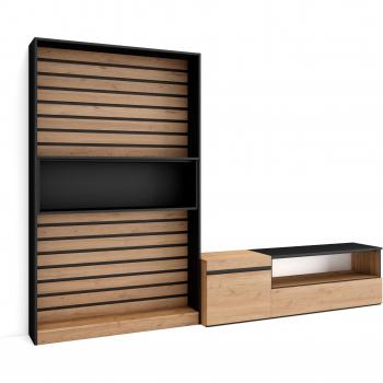 Meuble de Salon Chêne 260cm pour TV jusqu'à 65