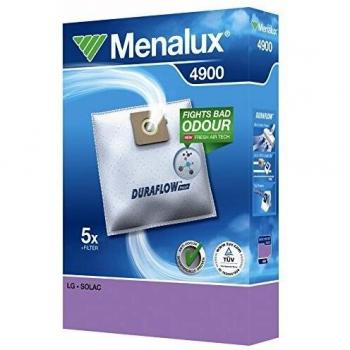 Menalux 4900 - 5 Sacos para Aspiradora Duraflow Compatible con LG y Rowenta