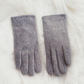 Pearl Wool Embroidery Velvet Full Finger Gloves K42