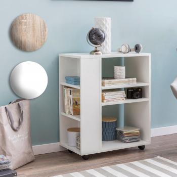 Libreria Scaffale Con Ruote 60x75x35 cm in Legno