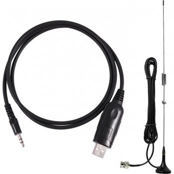 Walkie Talkie Enhancement Kit: 1 x UT-106UV Dual-Band Antenna & 1 x 3.5mm Audio Adapter (x2)