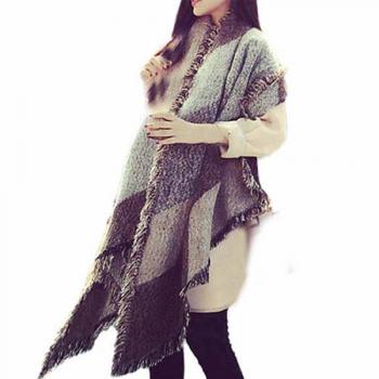 Écharpe Châle Tartan Tonsee® en laine