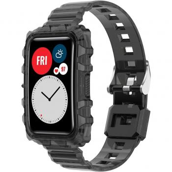 TPU Integrated Smart Watch Strap for Huawei Watch Fit 2 - Black