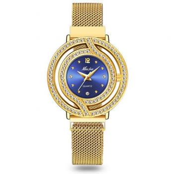 Reloj impermeable de cuarzo azul y dorado MISSFOX