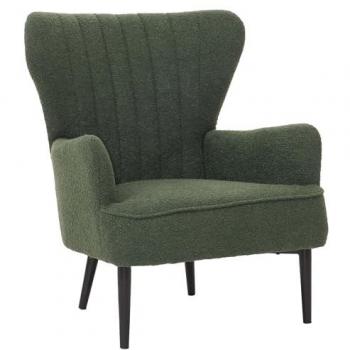 Sessel Lounge HWC‑K37 en tissu bouclé 600 g/m² – Vert Éco‑Tex
