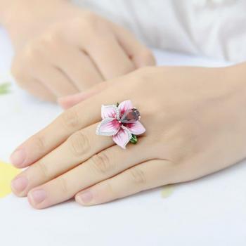 Vintage Bridal Pink Flower Ring