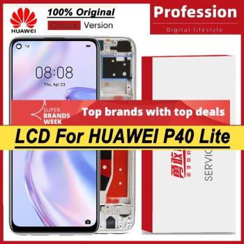 Original 6.4'' IPS LCD Touch Screen Digitizer with Frame for Huawei P40 Lite Nova 6 SE