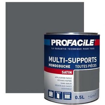 Peinture Intérieure Satinée PROFACILE 0,5 Litre Gris Ardoise