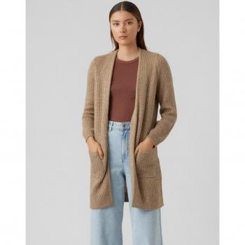 Pull cardigan à manches longues couleur chocolat