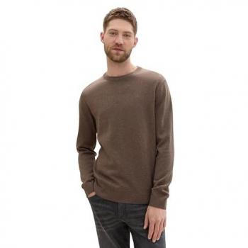 Maglione Tom Tailor Basic Knit Colore Wood Brown Melange 3XL