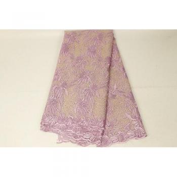 African Purple Gold Embroidery Lace Fabric Latest French Lace Fabric For Wedding Party Nigerian Voile Lace Fabric