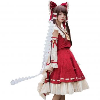 Milky Red Reimu Hakurei Lolita Halloween Costume
