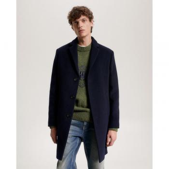 Abrigo de paño azul oscuro Tommy Hilfiger para hombre, corte regular