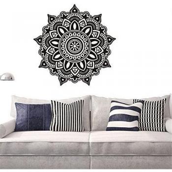 Gossipboy DIY pared vinilo adhesivo negro - Mantra Mandala flores para yoga de meditación
