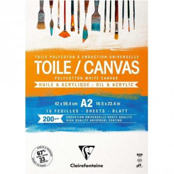 Blocco di Tele Pronte da Dipingere Clairefontaine - 10 Fogli 42x59,4 cm 200g