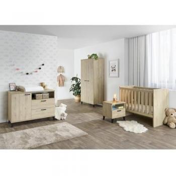 Suite Baby & Kid Danaé – Lit Transformable 60×120 / 90×200, Armoire, Commando à Langer et Chevet