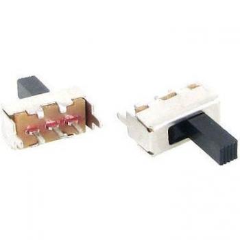100pcs 7mm Height 3-Pin 1P2T SPDT Vertical Slide Switch 0.5A 50V DC SS12F44