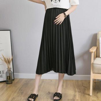 Jupe plissée en chiffon noir et blanc pour femmes enceintes