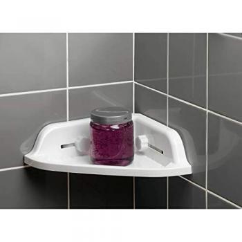 Étagère de Douche d'Angle à Ventouses Fortes Plastique