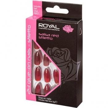 Ongles Artificiels Royal Kunstmatig Stiletto Rouge Salsa - 24 Unités