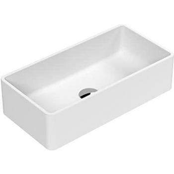 Luxe Matt White 465mm x 235mm Rectangular Countertop Basin