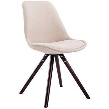 Sitzhöhe 48 cm, Farbe: Creme, Gestell Farbe: Cappuccino (Eiche)