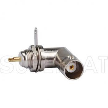 Superbat 10-Pack Right Angle BNC Panel Mount Female Connectors with Solder Cup