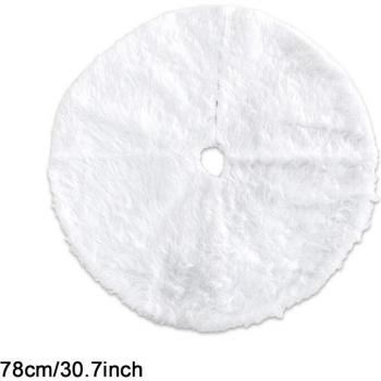 Falda blanca decorativa de piel sintética para árbol de Navidad