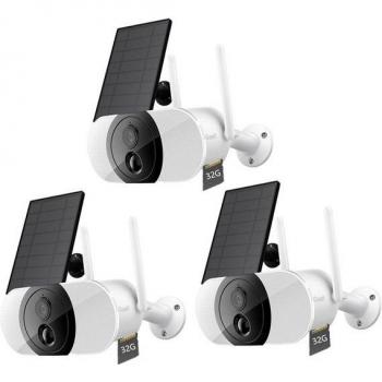 IeGeek Aussenüberwachungskamera 4‑Weg Audio + Nachtsicht, 13500 mAh Akku