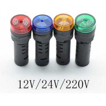 Signalisation LED 16 mm – Buzzer 12 V/24 V/220 V (Rouge, Vert, Jaune)
