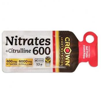 Crown Sport Nitratos 600 + Citrulina - Gel Frutos Vermelhos 32g (10 Unidades)