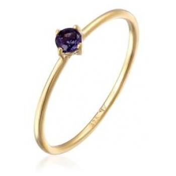 Elli PREMIUM Ring mit Lolite Edelstein 375 Gelbgold 1 ct Damen
