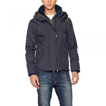 Superdry Tech Hood Pop Zip Windcheater Giacca Sportiva, Blu