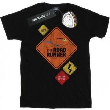 T- Shirt Looney Tunes Donna Road Runner con Cartello di Circolazione
