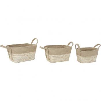 Cottage Charm Jute Basket Trio by DKD Home Decor
