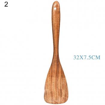 Teak houten spatelpaar met non-stick coating