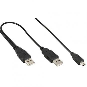 InLine 33107G USB Mini-Y-Kabel, 2X Stecker A auf Mini-B Stecker