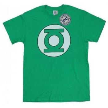 Männer‑Tee mit DC Green Lantern Logo – Kellygrün