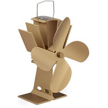 Ventola per Stufa Senza Elettricità, Silenziosa, Ventilatore per Camino e Forno, Impulsata dal Calore, 4 Pale, Bronzo - Relaxdays